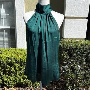 London Times Elegant Green Halter Top